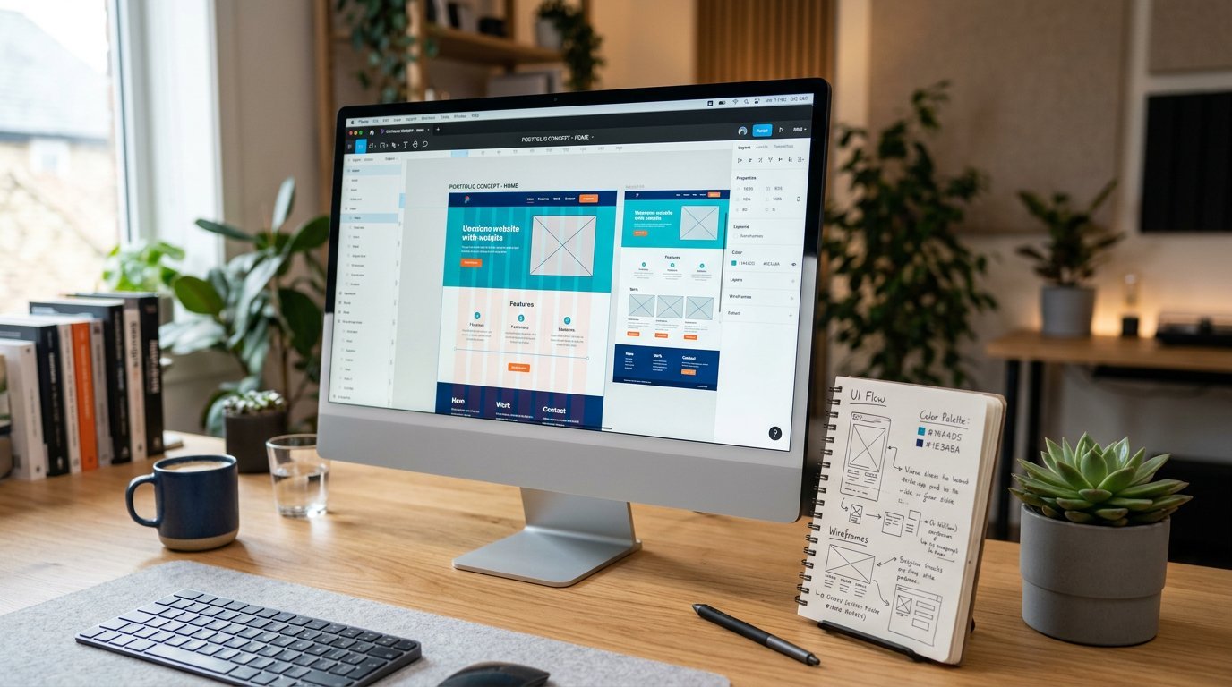 WordPress website design on studio desk