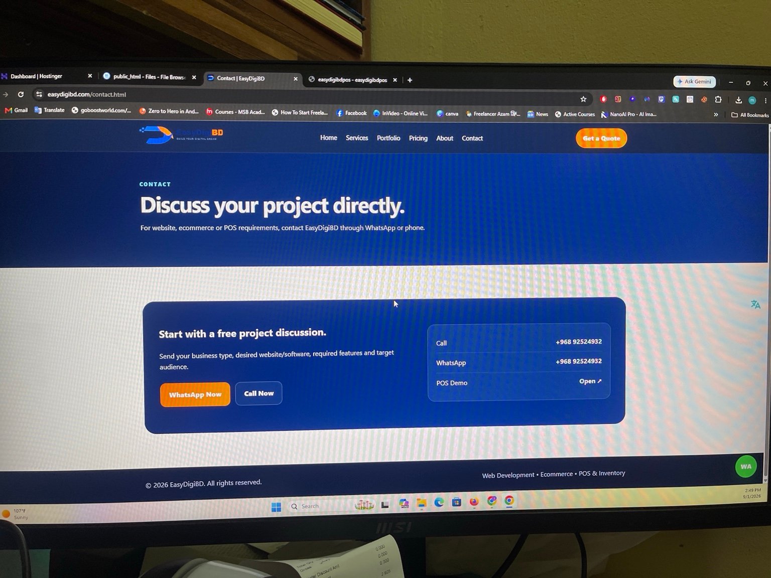 EasyDigiBD contact page