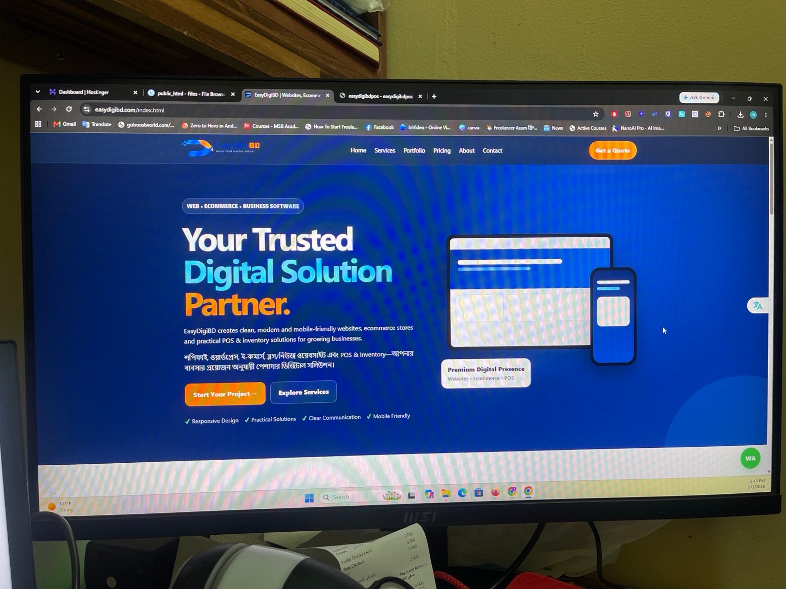 EasyDigiBD live homepage