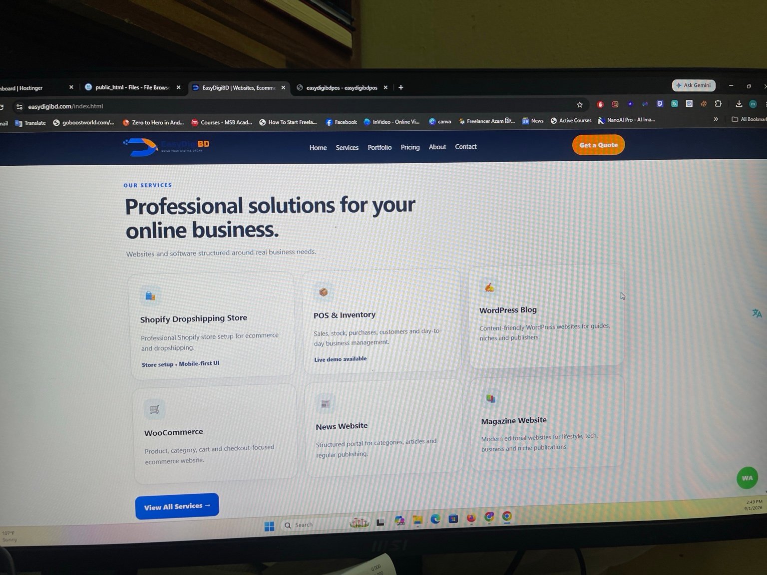 EasyDigiBD services page